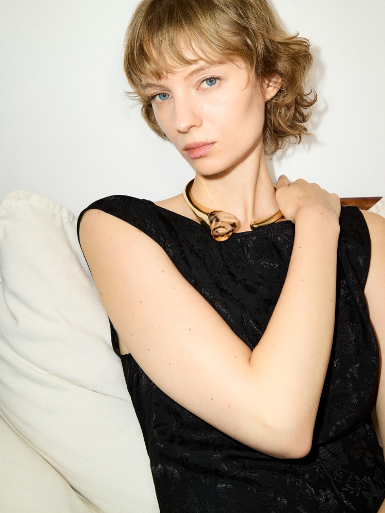 Metal and resin choker - CHOCOLATE - MAX&Co.