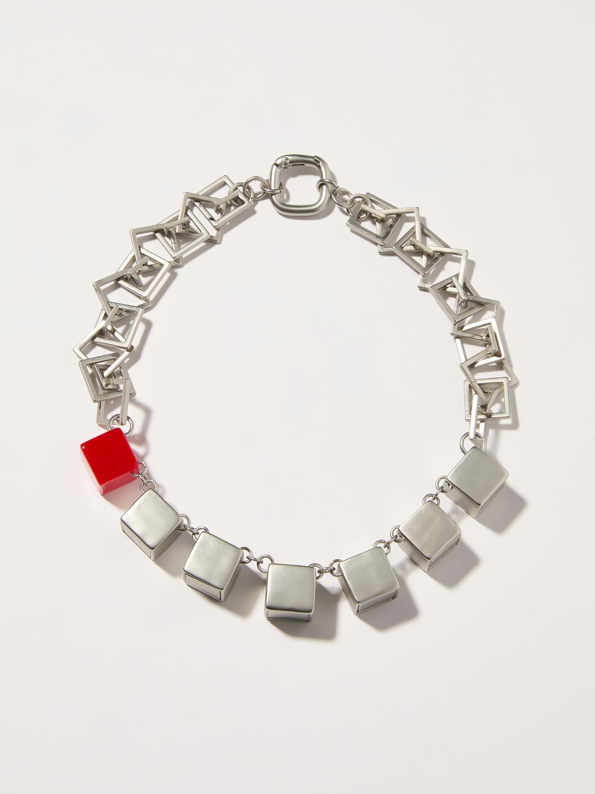 Metal and resin necklace - NICKEL - MAX&Co.