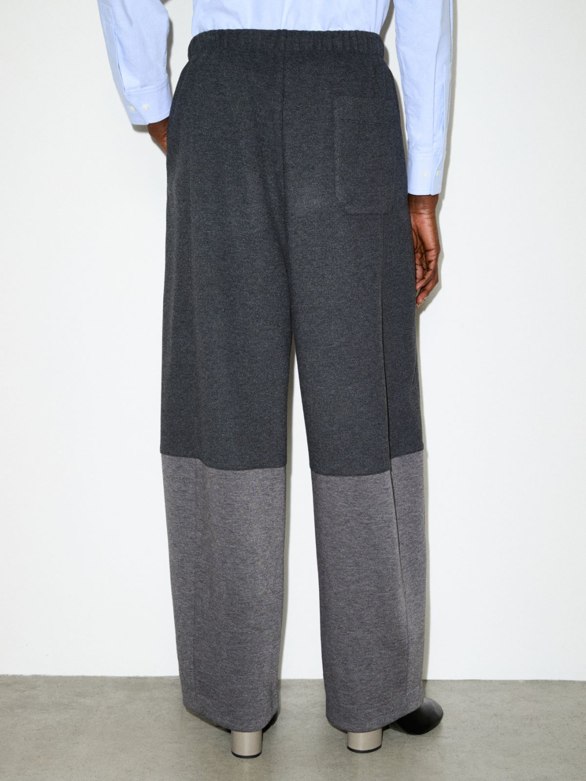 Wide-leg flannel-jersey trousers - BLACK - MAX&Co. - 2