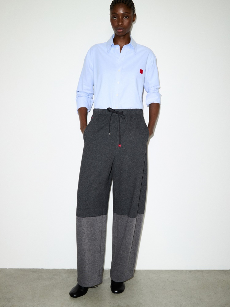 Wide-leg flannel-jersey trousers - MAX&Co.