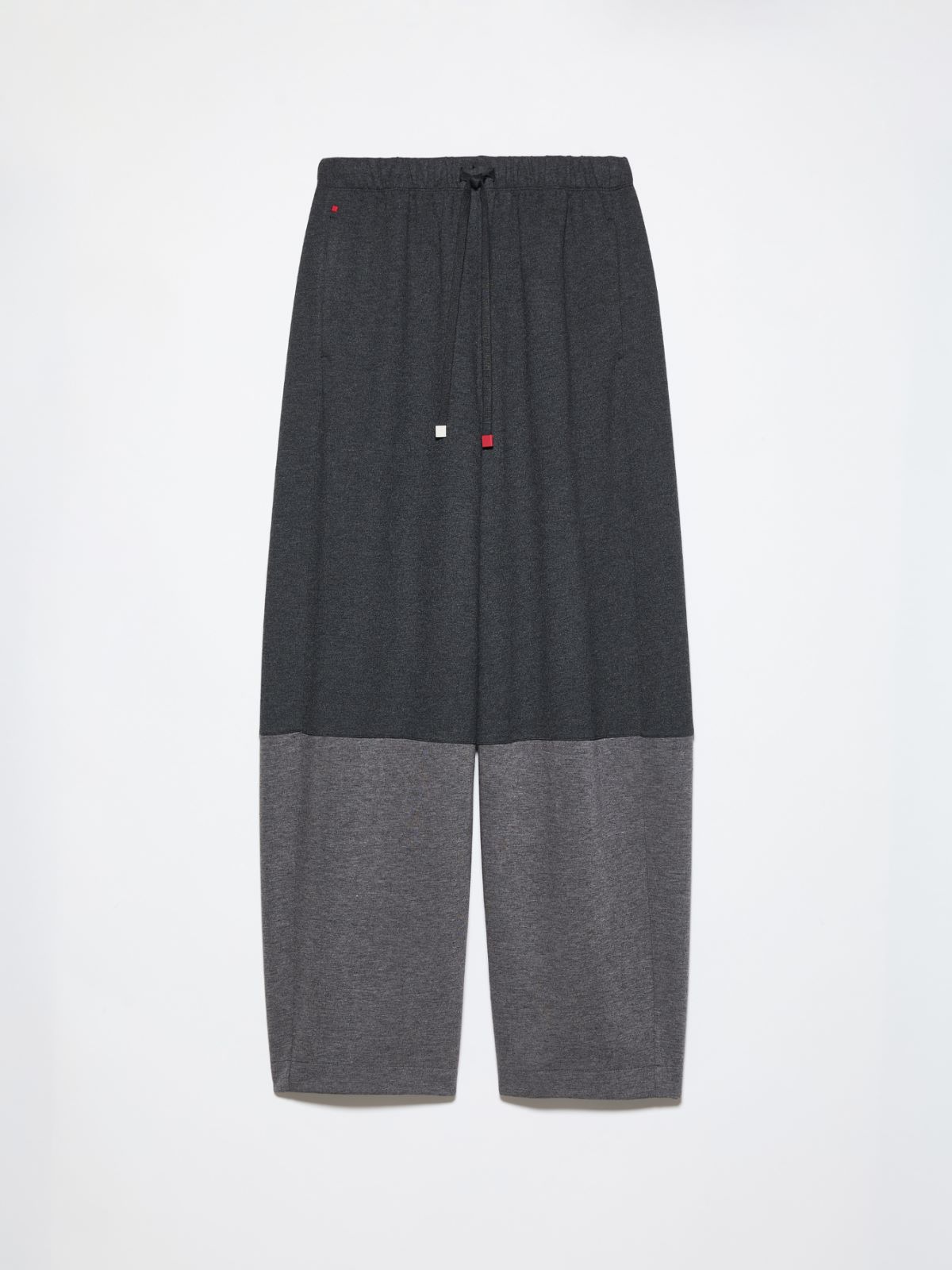 Wide-leg flannel-jersey trousers - BLACK - MAX&Co. - 5