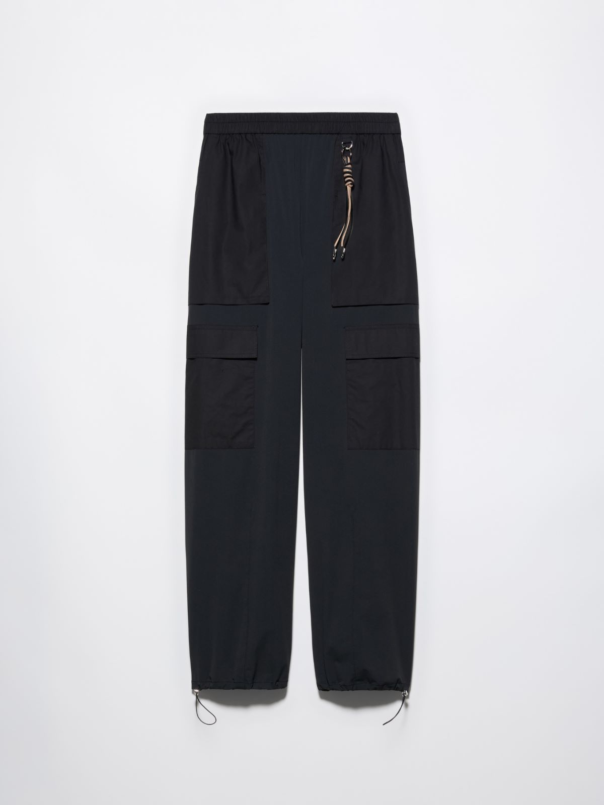 Technical-jersey cargo trousers - BLACK - MAX&Co.