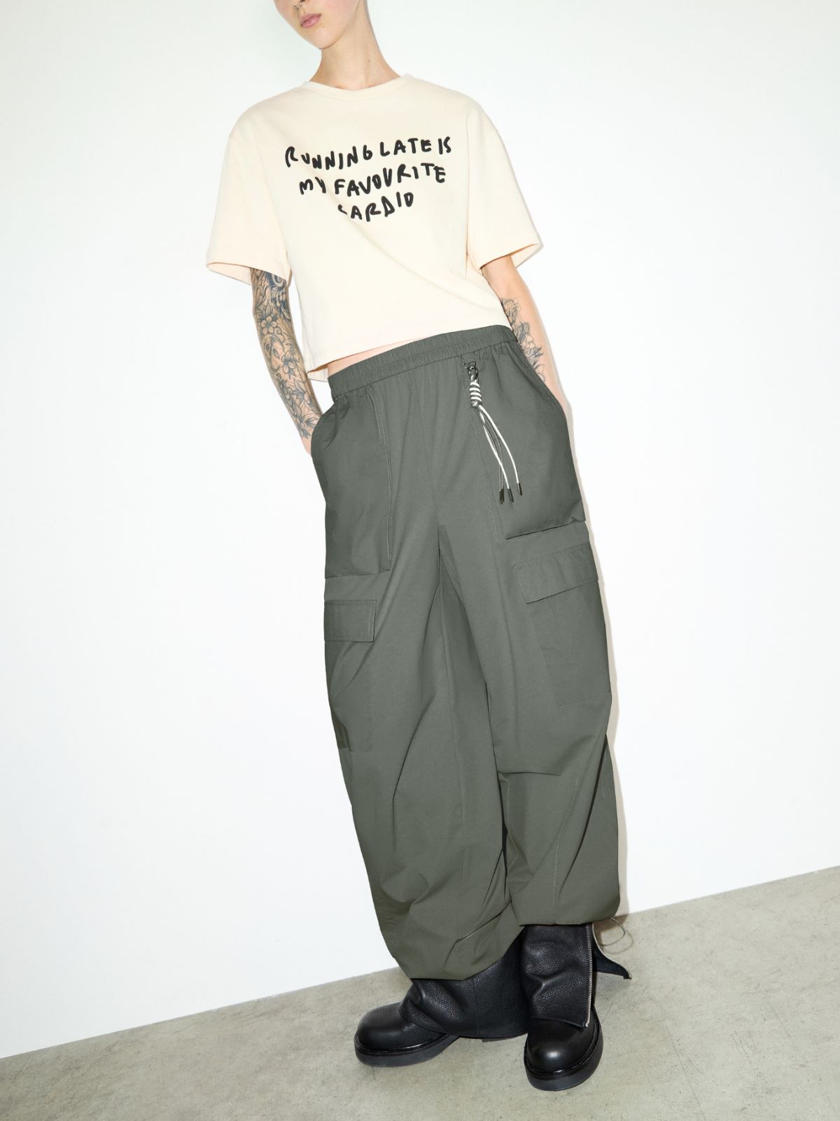 Pantalon cargo en jersey technique - KAKI - MAX&Co.