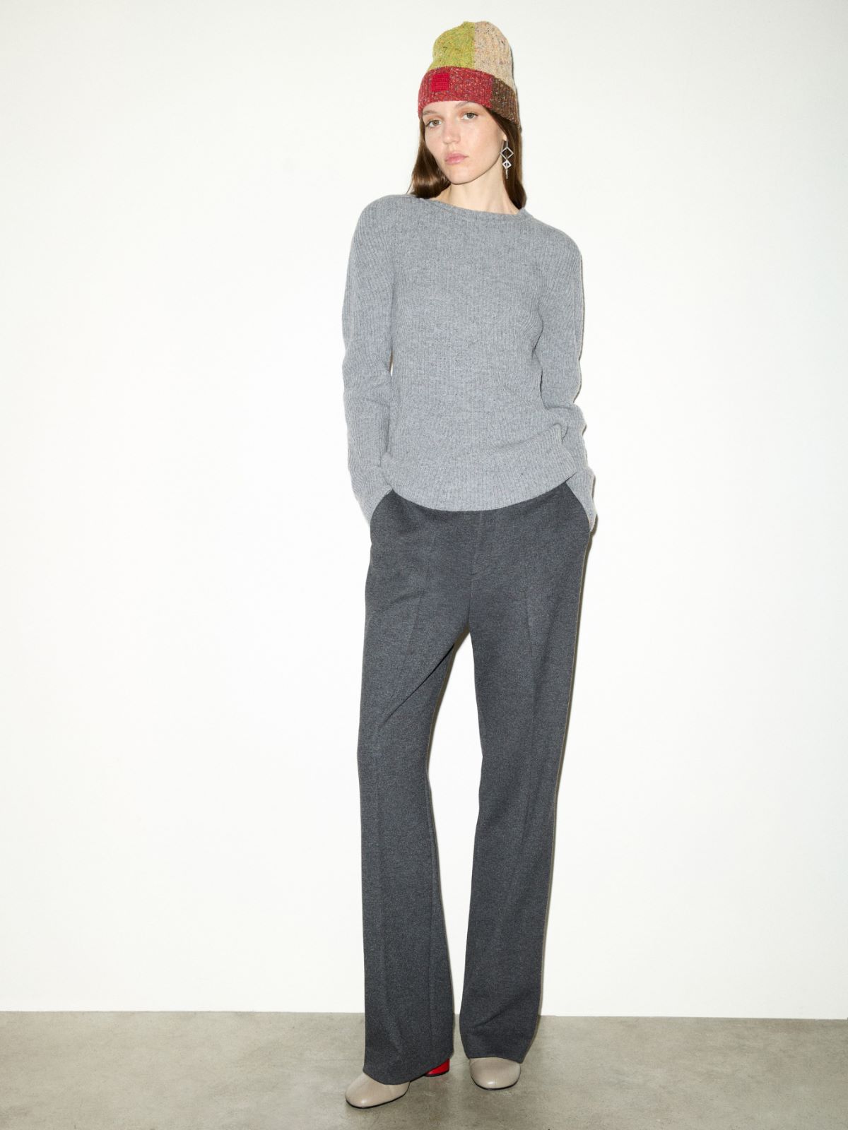 Flannel-jersey trousers - BLACK - MAX&Co.