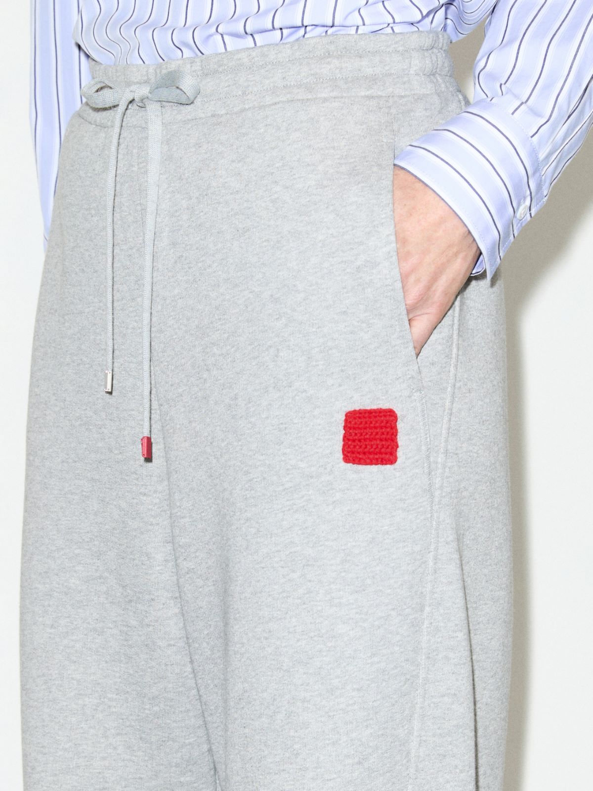 Pantalon de jogging en polaire de coton - GRIS MELANGE - MAX&Co. - 3