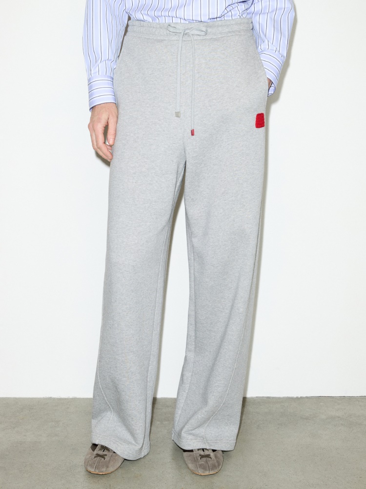 Pantalon de jogging en polaire de coton - GRIS MELANGE - MAX&Co.