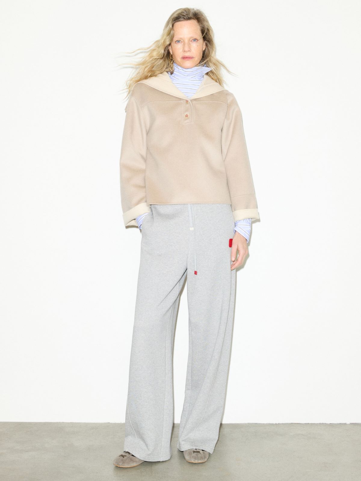Pantalon de jogging en polaire de coton - GRIS MELANGE - MAX&Co. - 5