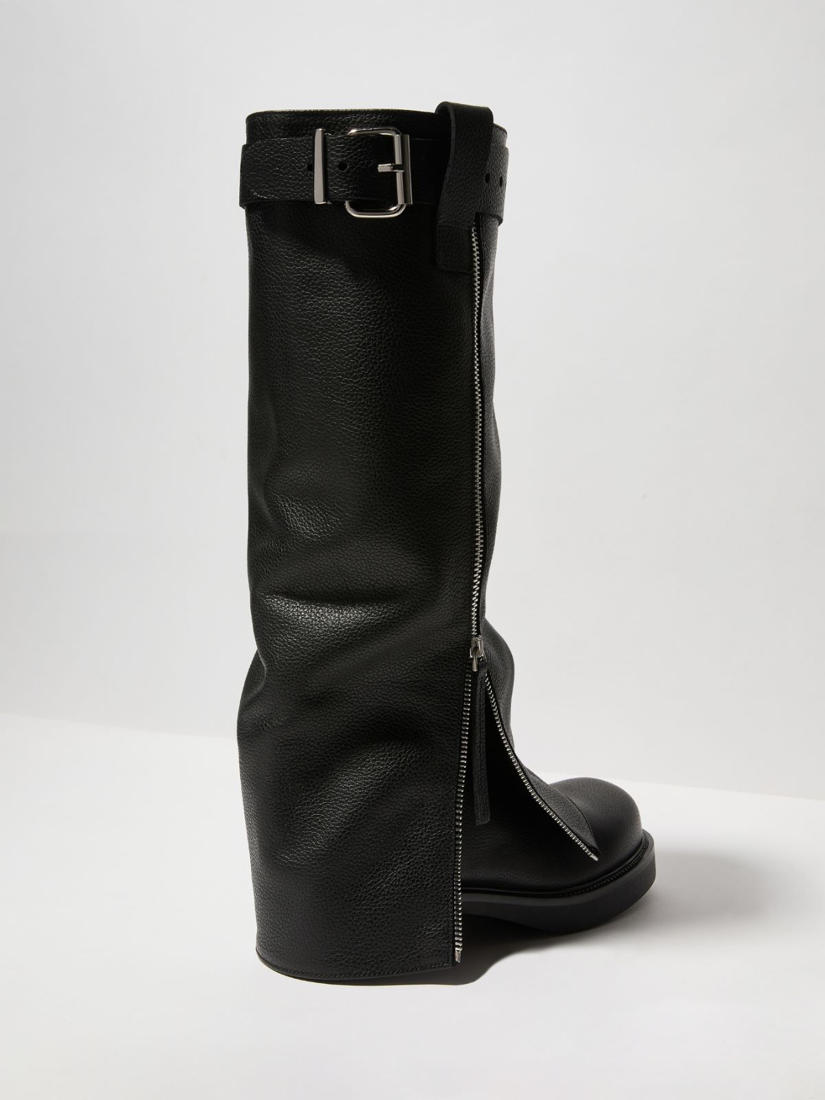 Leather biker boots - BLACK - MAX&Co.