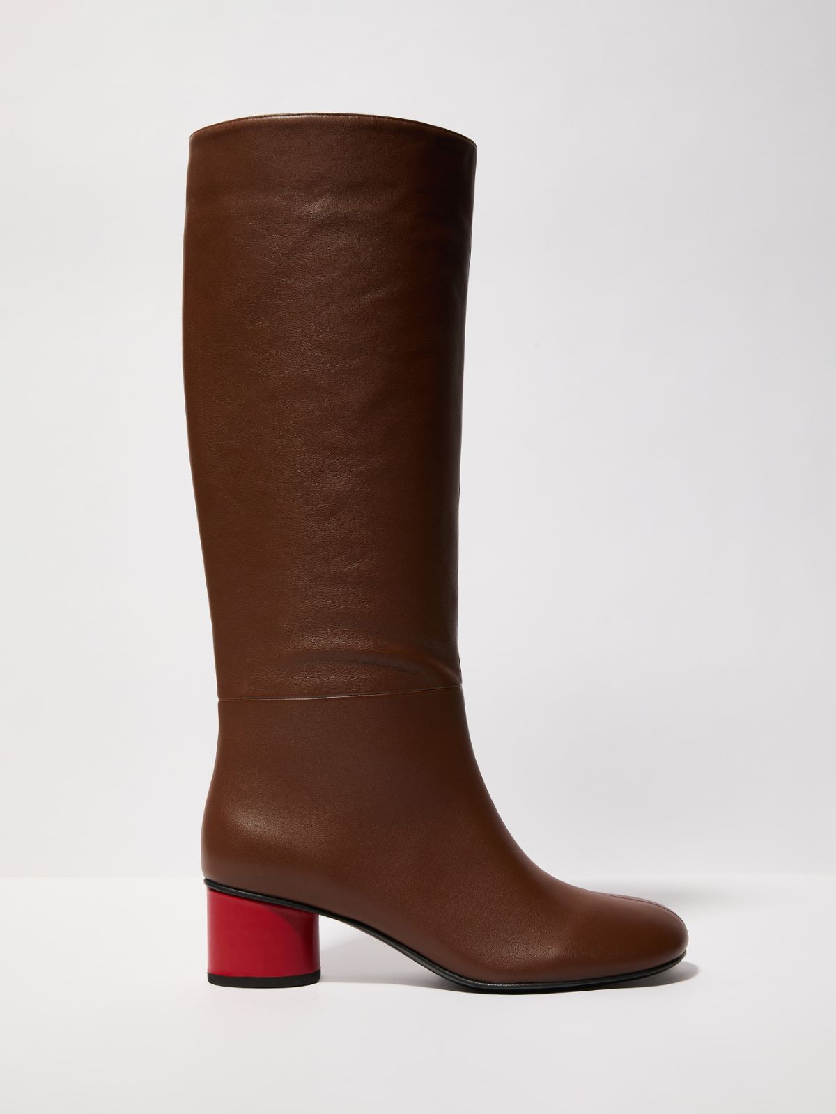 Midi-heeled leather boots - TOBACCO - MAX&Co. - 6