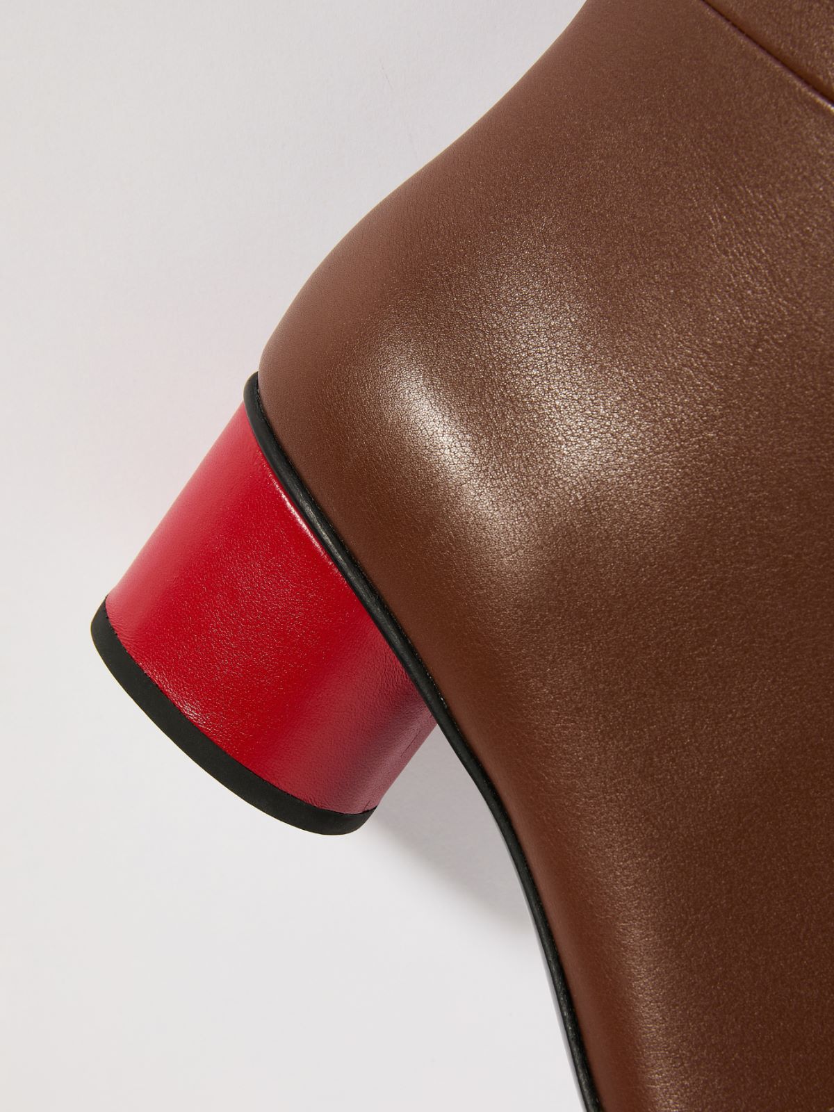 Midi-heeled leather boots - TOBACCO - MAX&Co. - 3