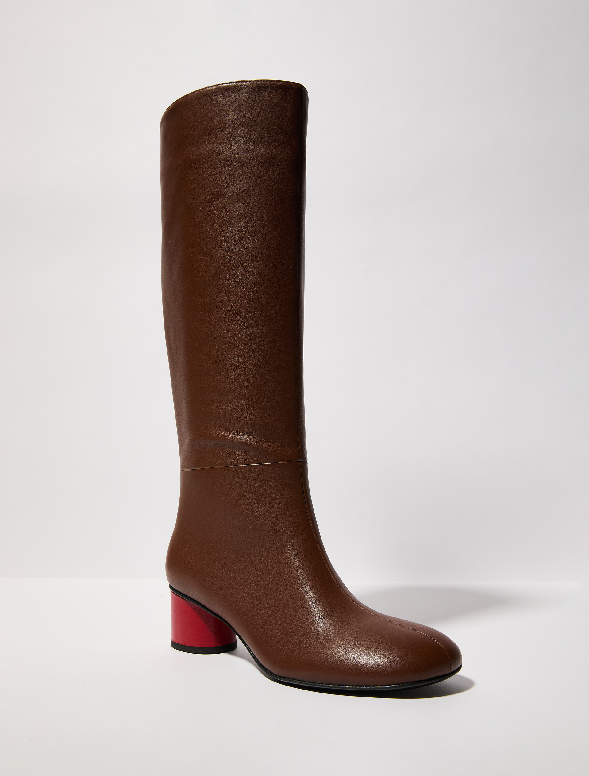 Midi-heeled leather boots - MAX&Co.