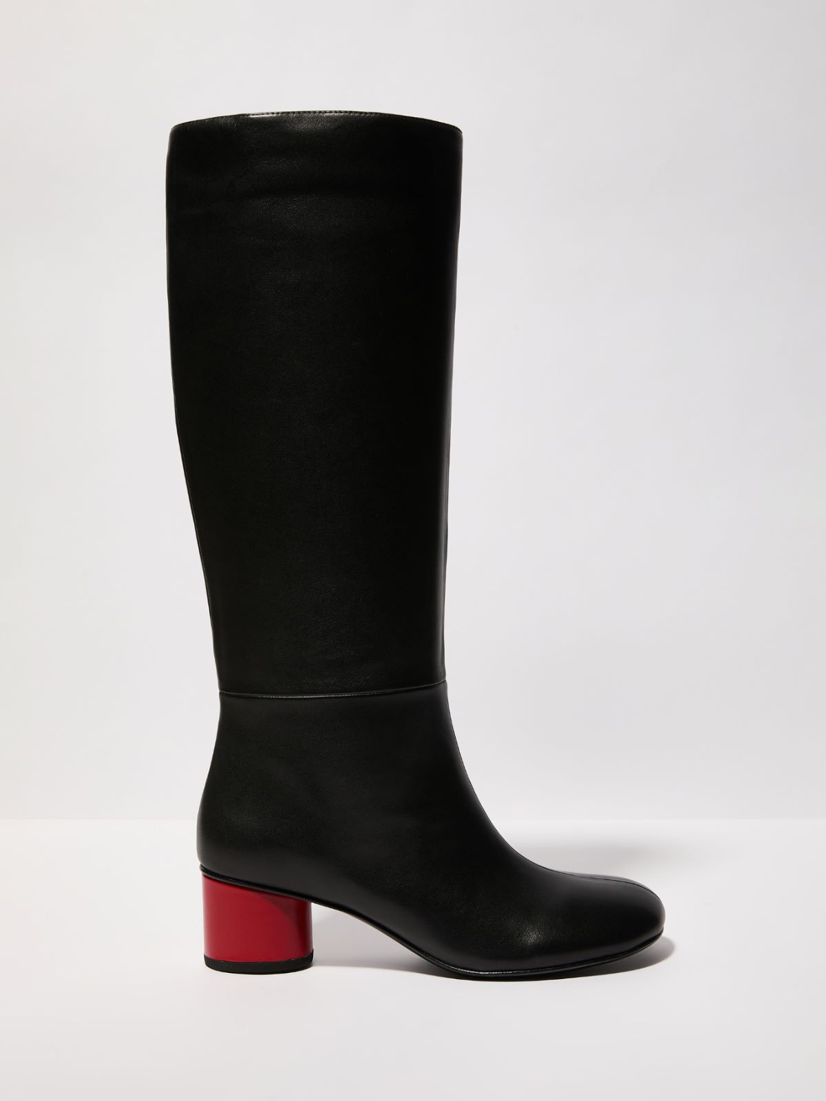 Midi-heeled leather boots - BLACK - MAX&Co. - 6