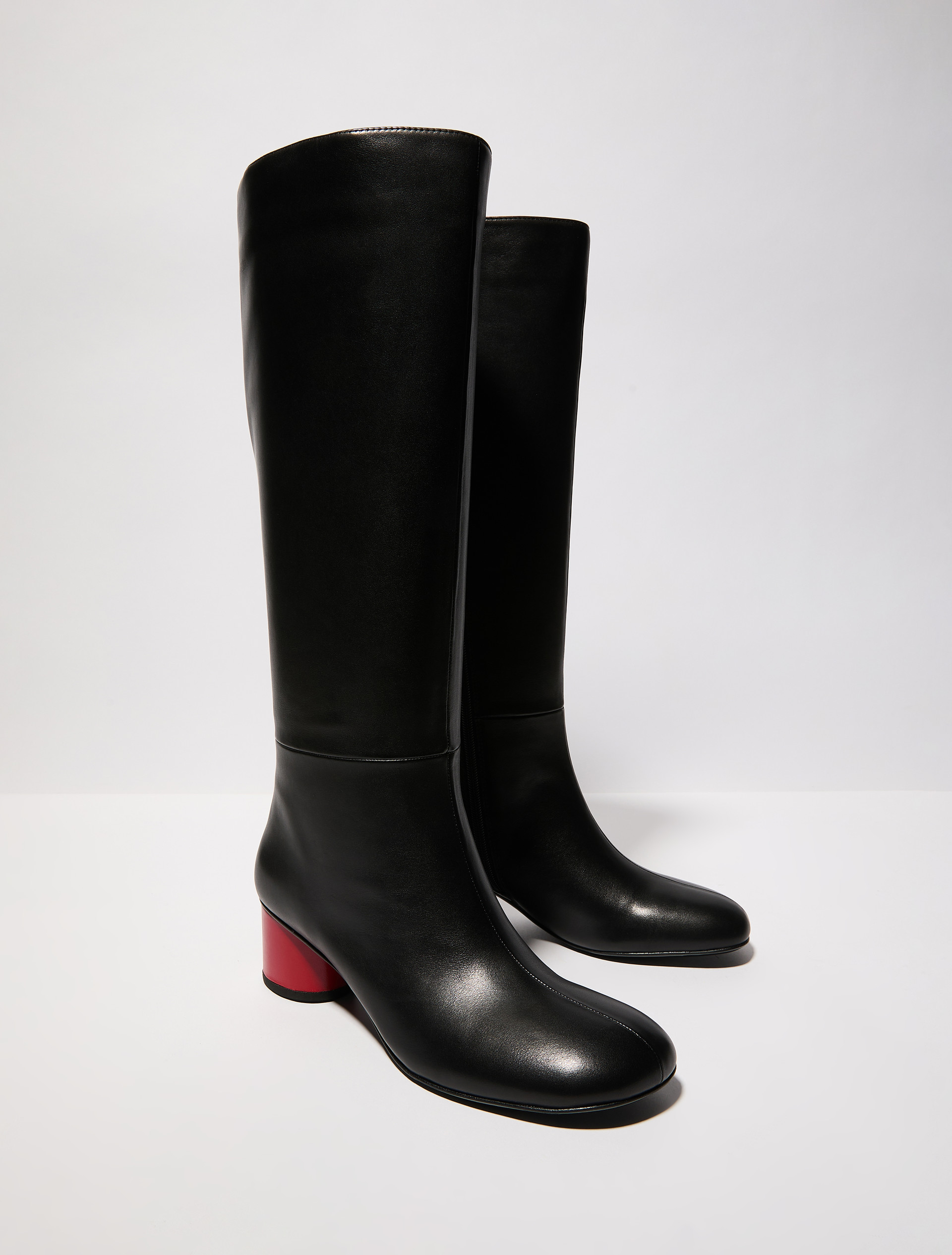 Midi-heeled leather boots - MAX&Co.