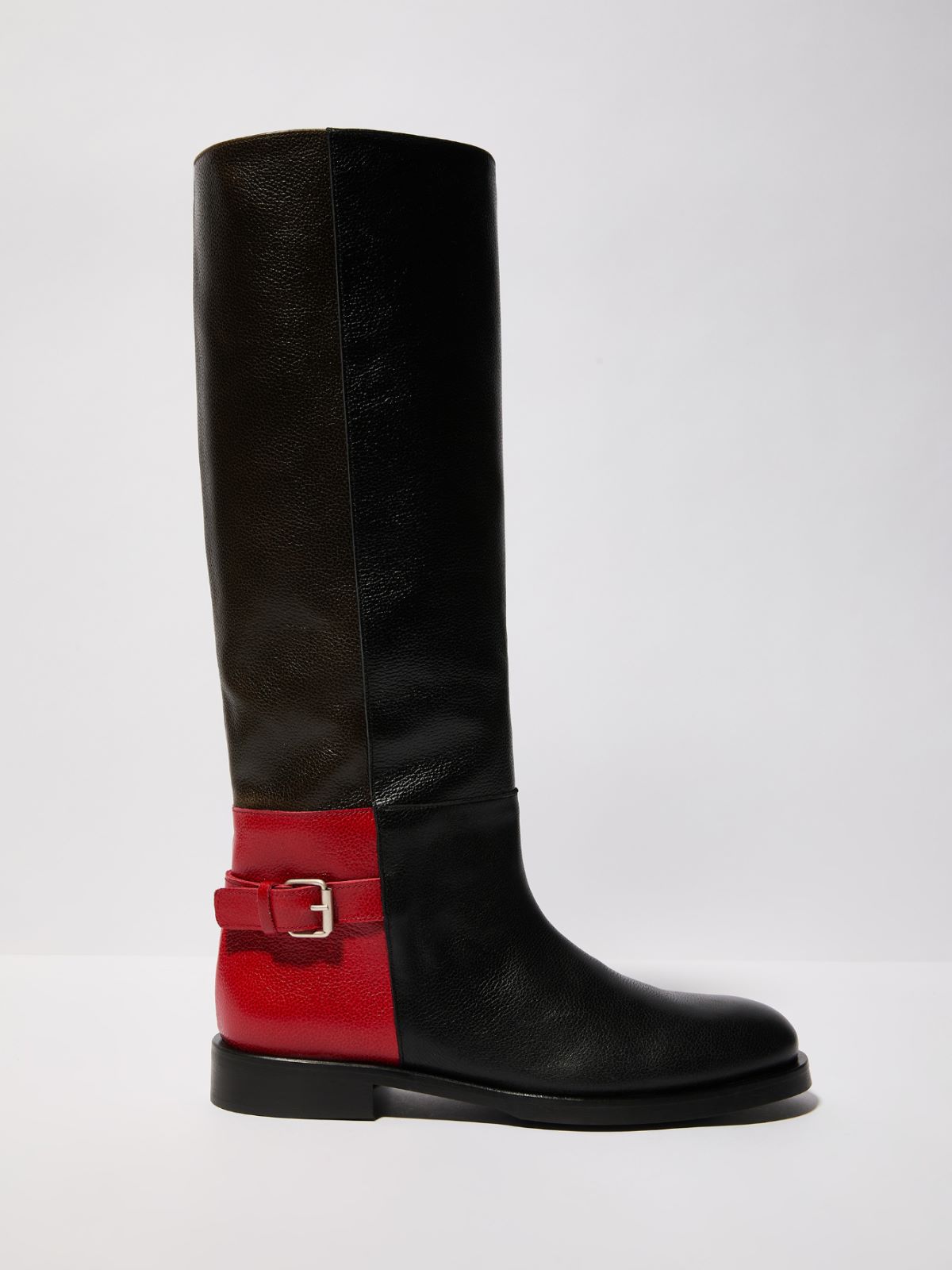 Colour-blocked leather boots - BLACK - MAX&Co. - 6