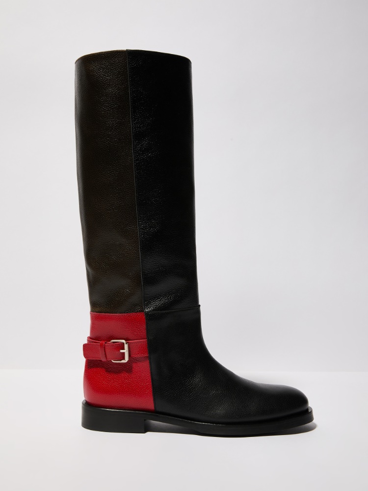 Colour-blocked leather boots - BLACK - MAX&Co. - 6