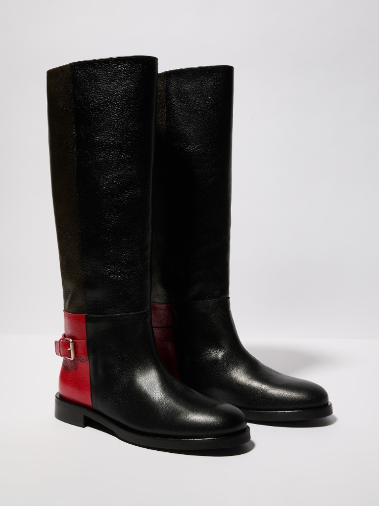 Colour-blocked leather boots - MAX&Co. - 2
