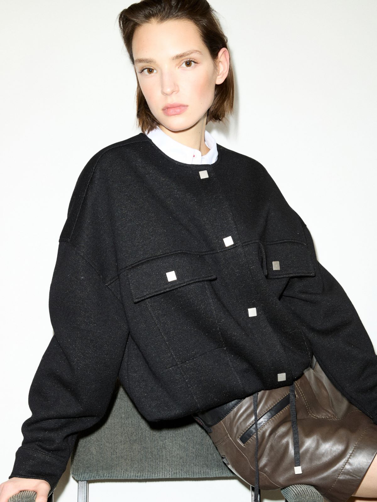Veste en jersey et tweed - NOIR - MAX&Co. - 3