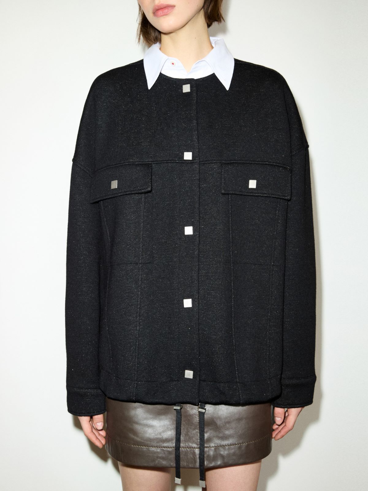 Veste en jersey et tweed - NOIR - MAX&Co. - 4