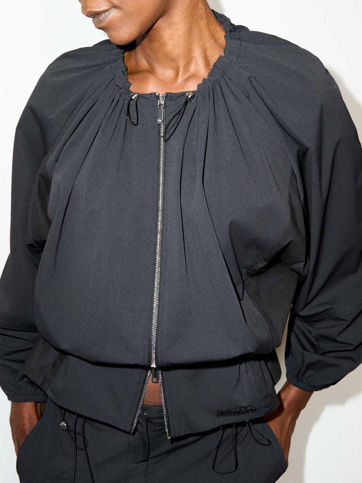 Drawstring jersey jacket - BLACK - MAX&Co.