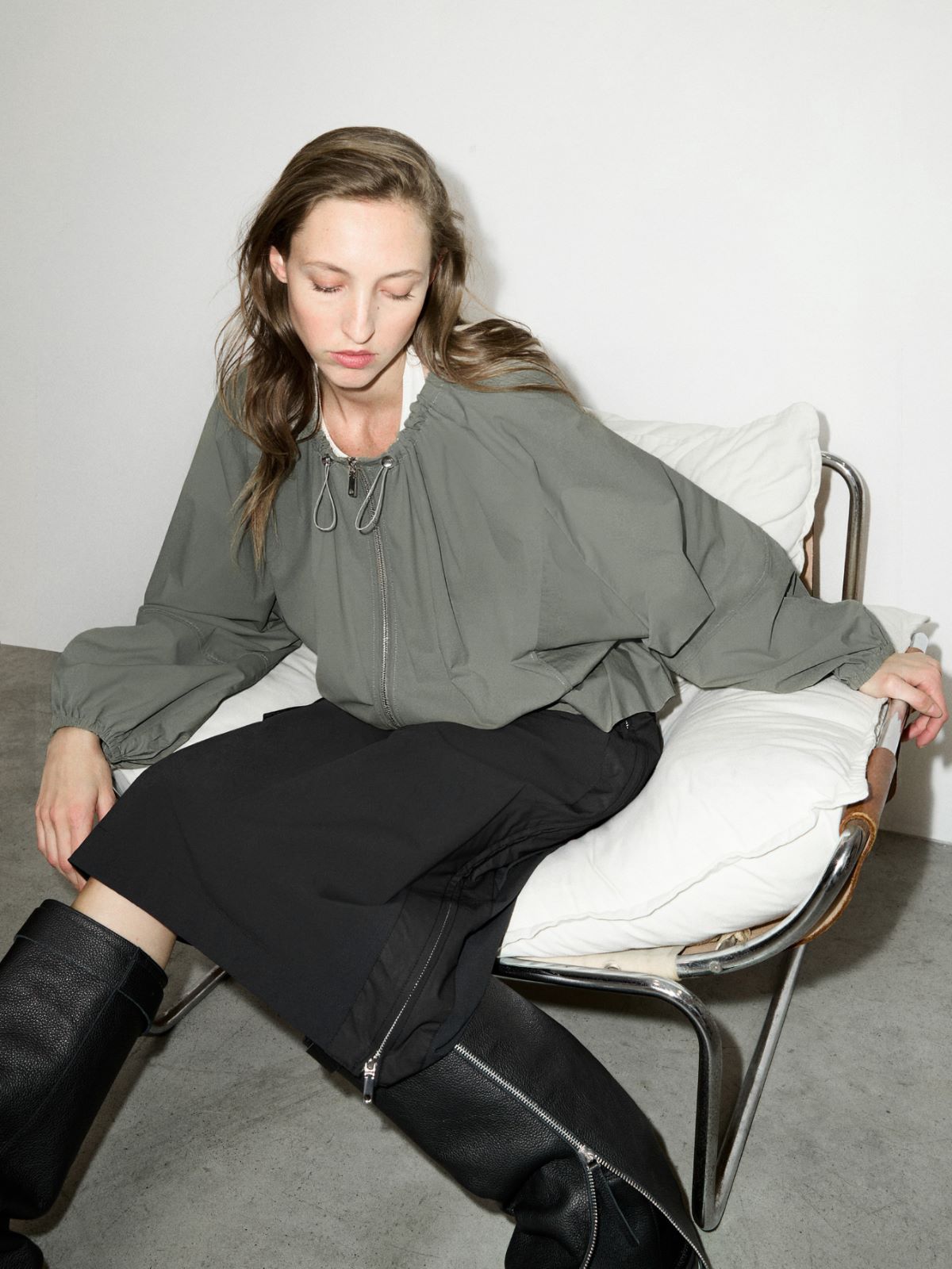Drawstring jersey jacket - KAKI - MAX&Co.