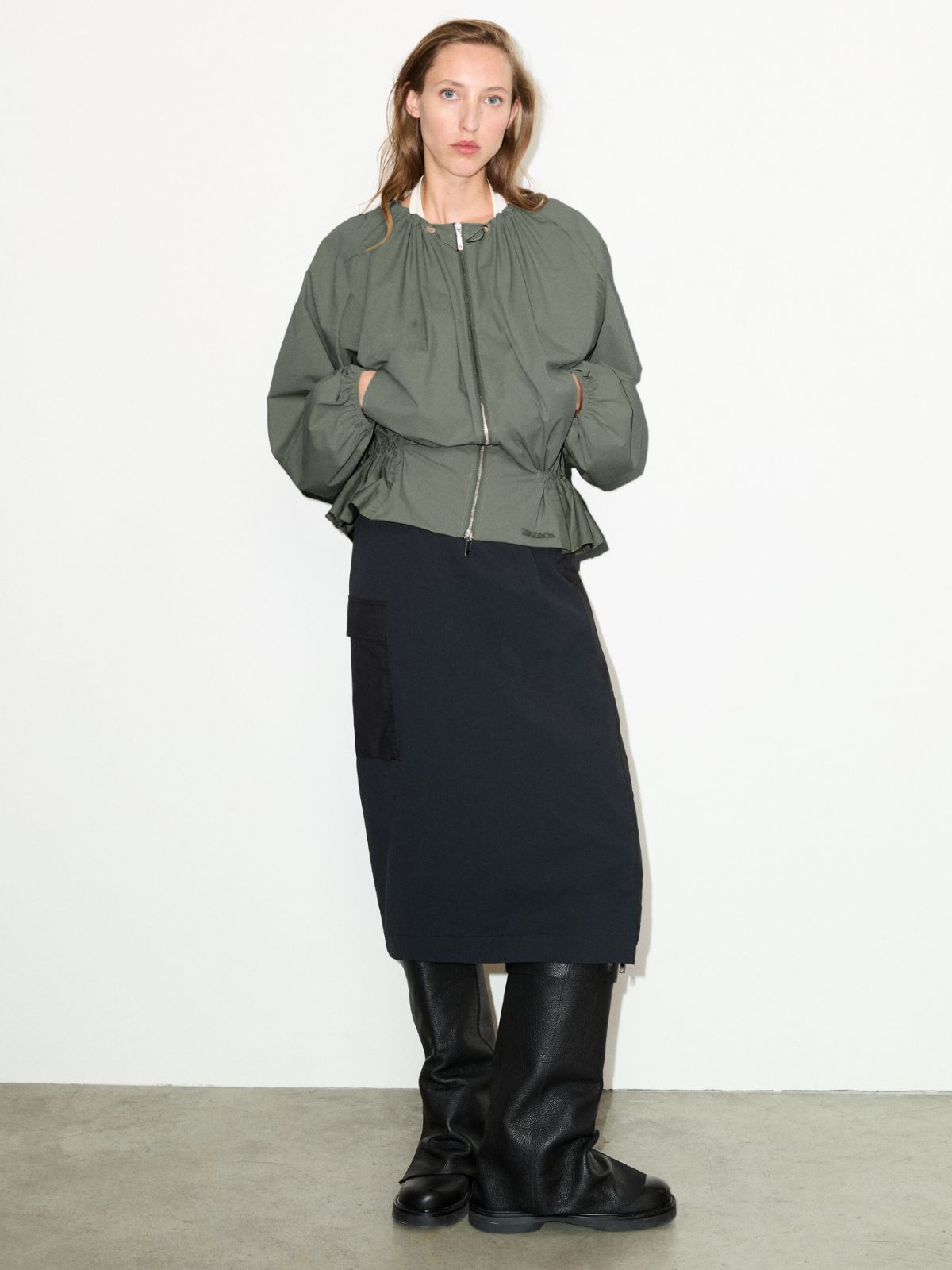 Drawstring jersey jacket - KAKI - MAX&Co.