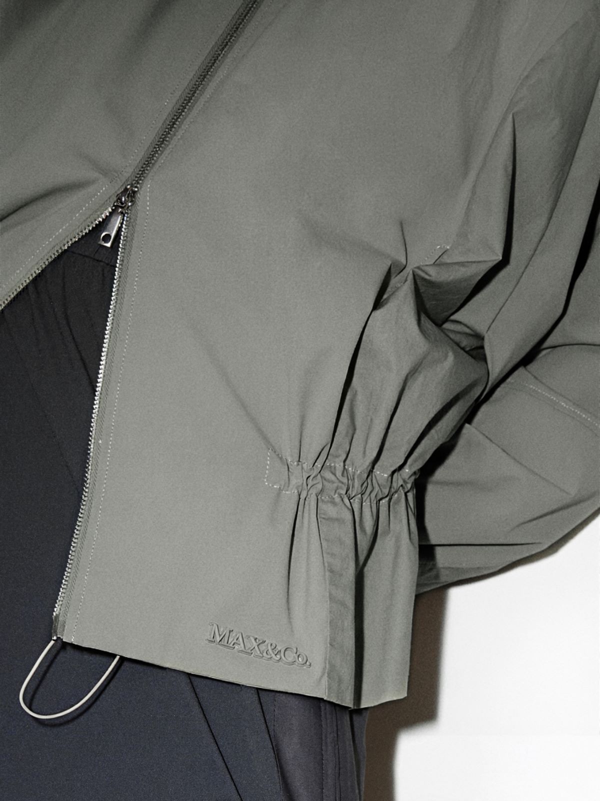 Drawstring jersey jacket - KAKI - MAX&Co. - 4