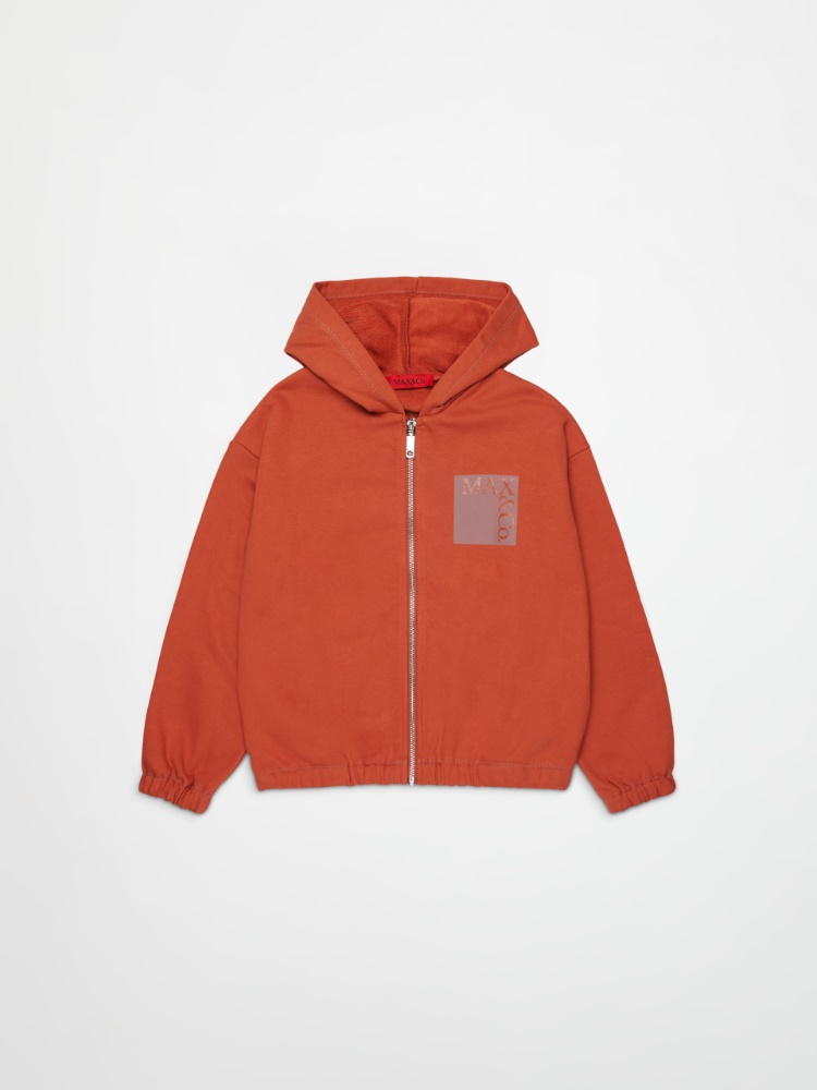 Sweat à fermeture zippée complète avec logo KID - ARGILE - MAX&Co.