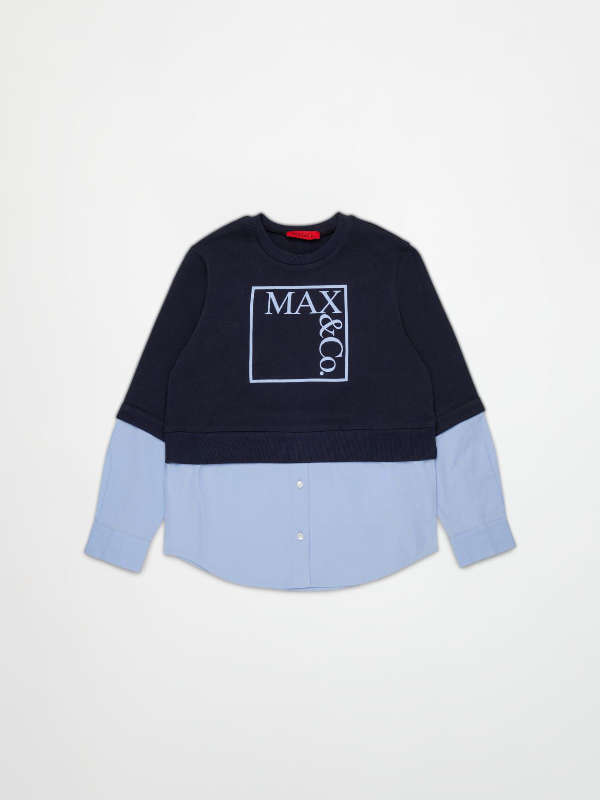 Crew-neck sweatshirt with logo KID - NAVY - MAX&Co.