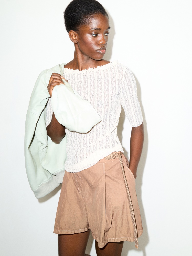 Lacy jersey T-shirt - ECRU - MAX&Co.