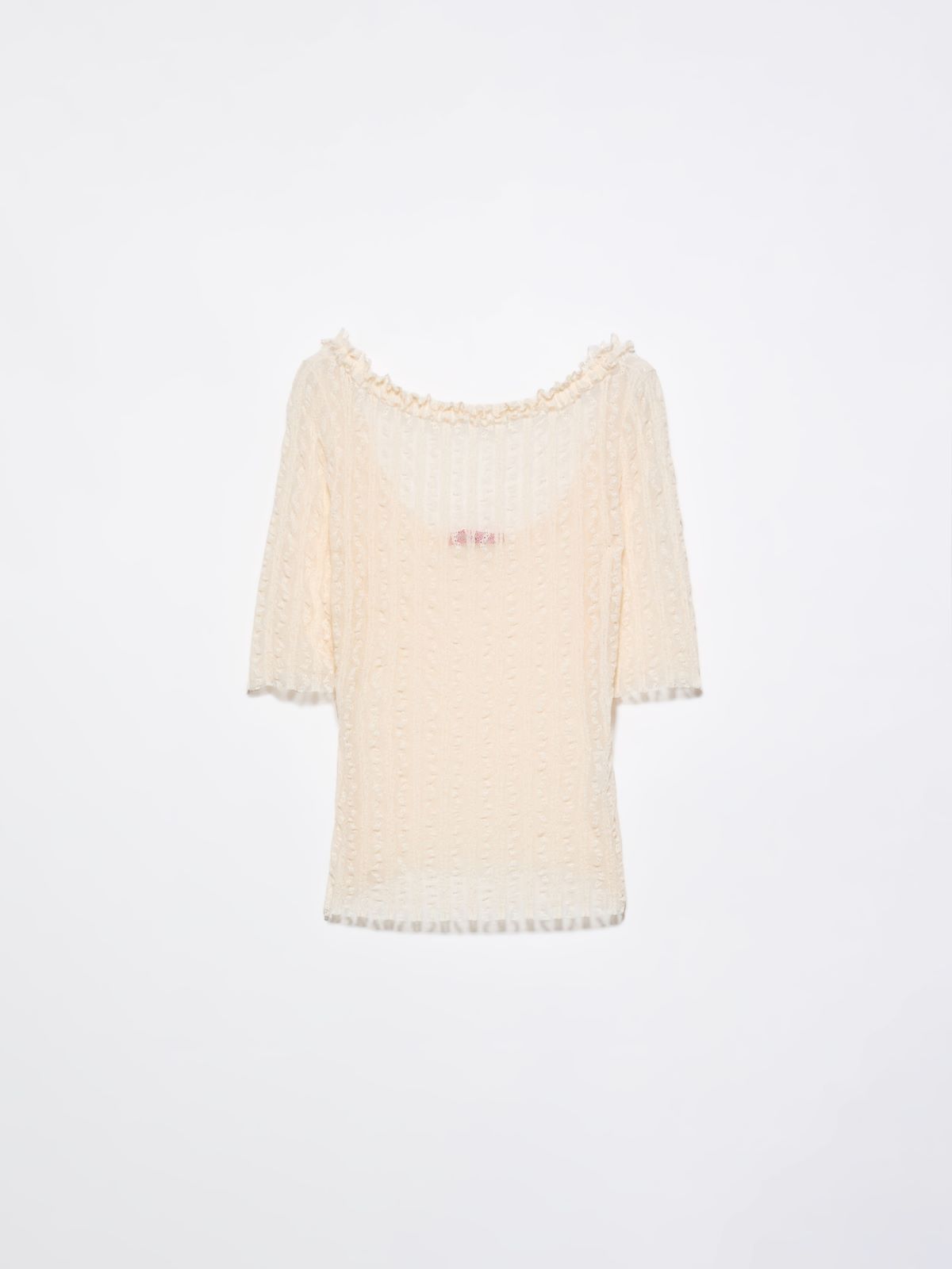 Lacy jersey T-shirt - ECRU - MAX&Co.