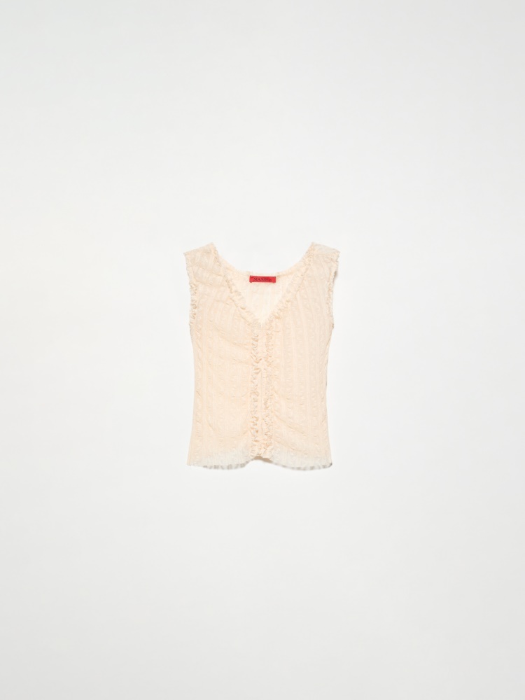 Lacy jersey top - ECRU - MAX&Co.