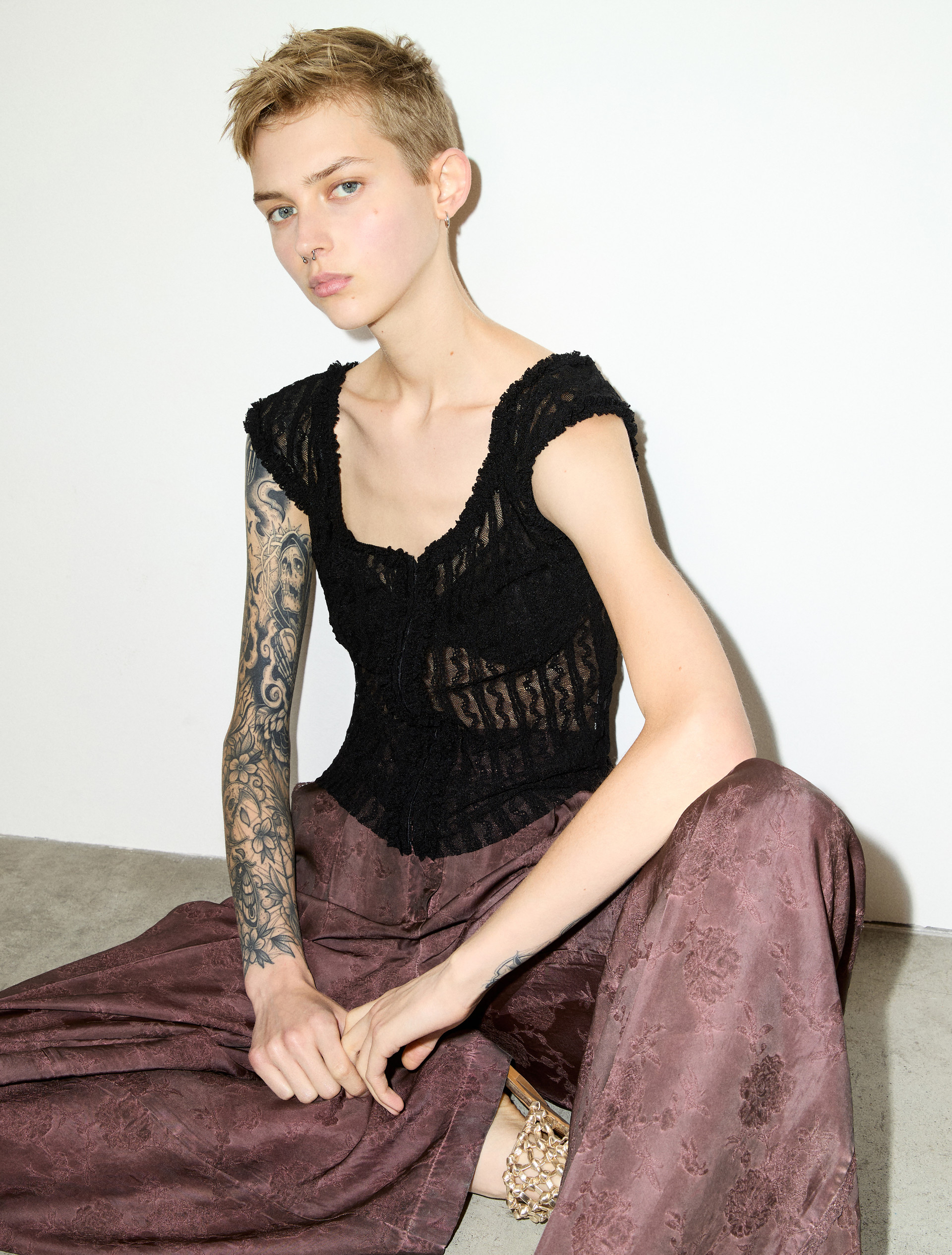 Lacy jersey top - MAX&Co.