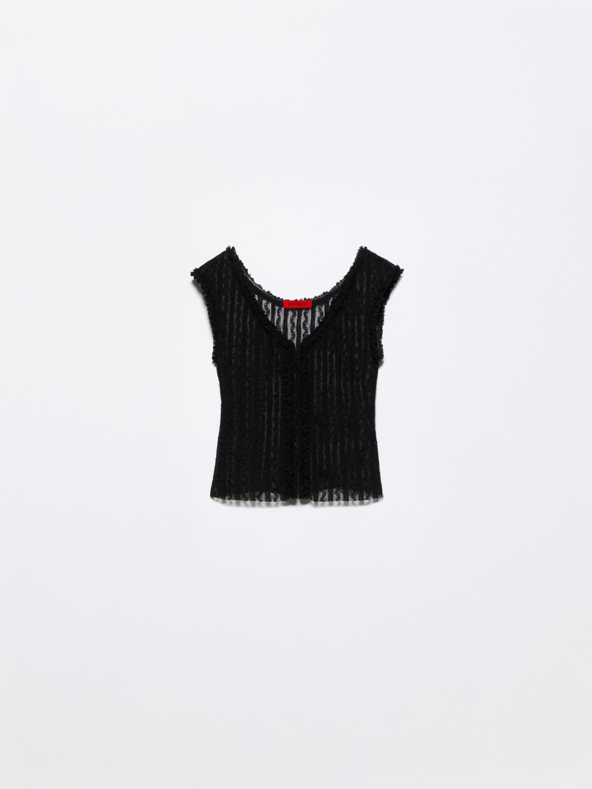 Lacy jersey top - BLACK - MAX&Co.