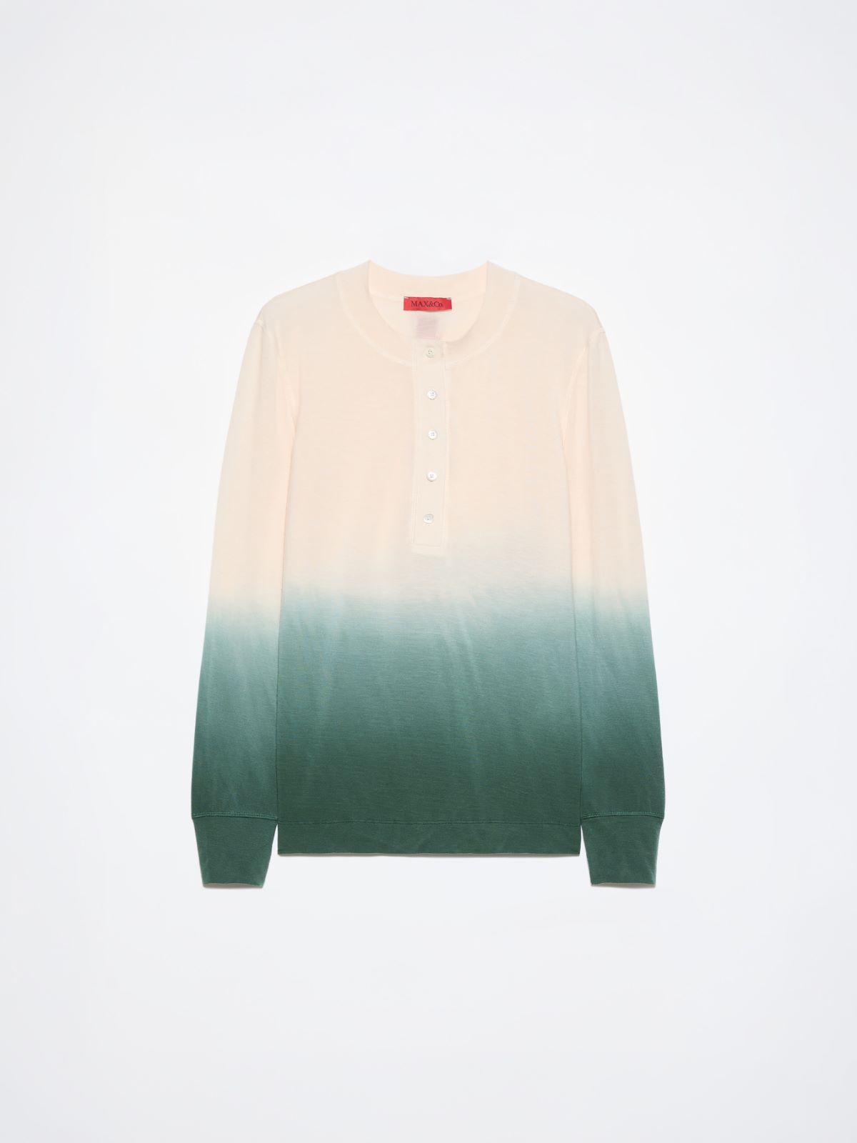 Fluid jersey henley shirt - GREEN - MAX&Co. - 5