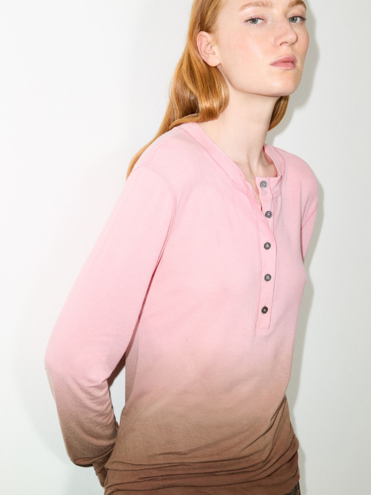 Fluid jersey henley shirt - OTTER - MAX&Co. - 3