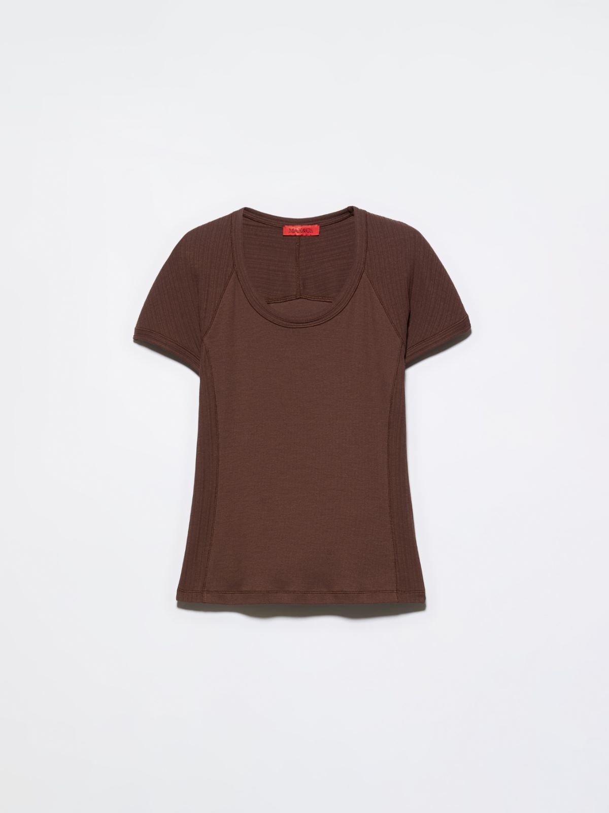 Slim-fit cotton-jersey T-shirt - CHOCOLATE - MAX&Co.