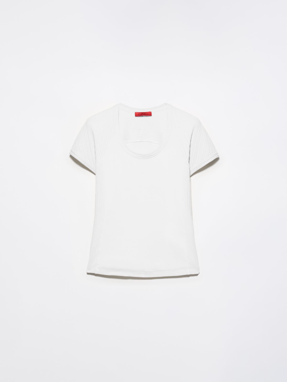 Slim-fit cotton-jersey T-shirt - OPTICAL WHITE - MAX&Co.