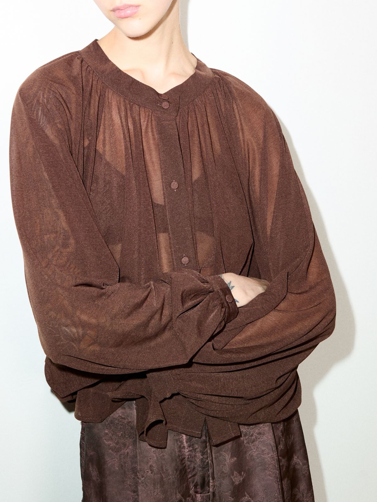 Jersey circle shirt - CHOCOLATE - MAX&Co.