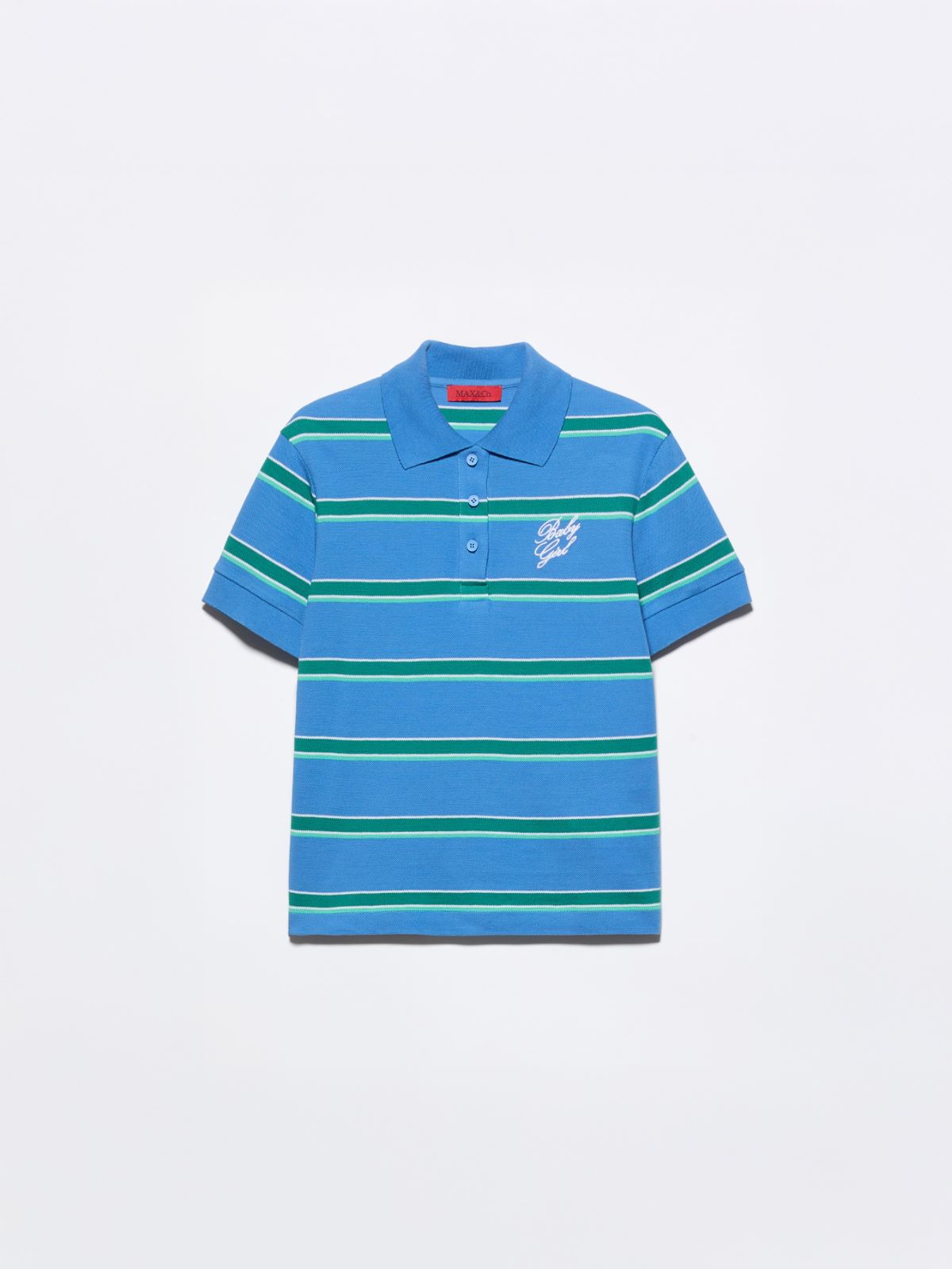 Polo bordado a rayas - AZUL - MAX&Co.