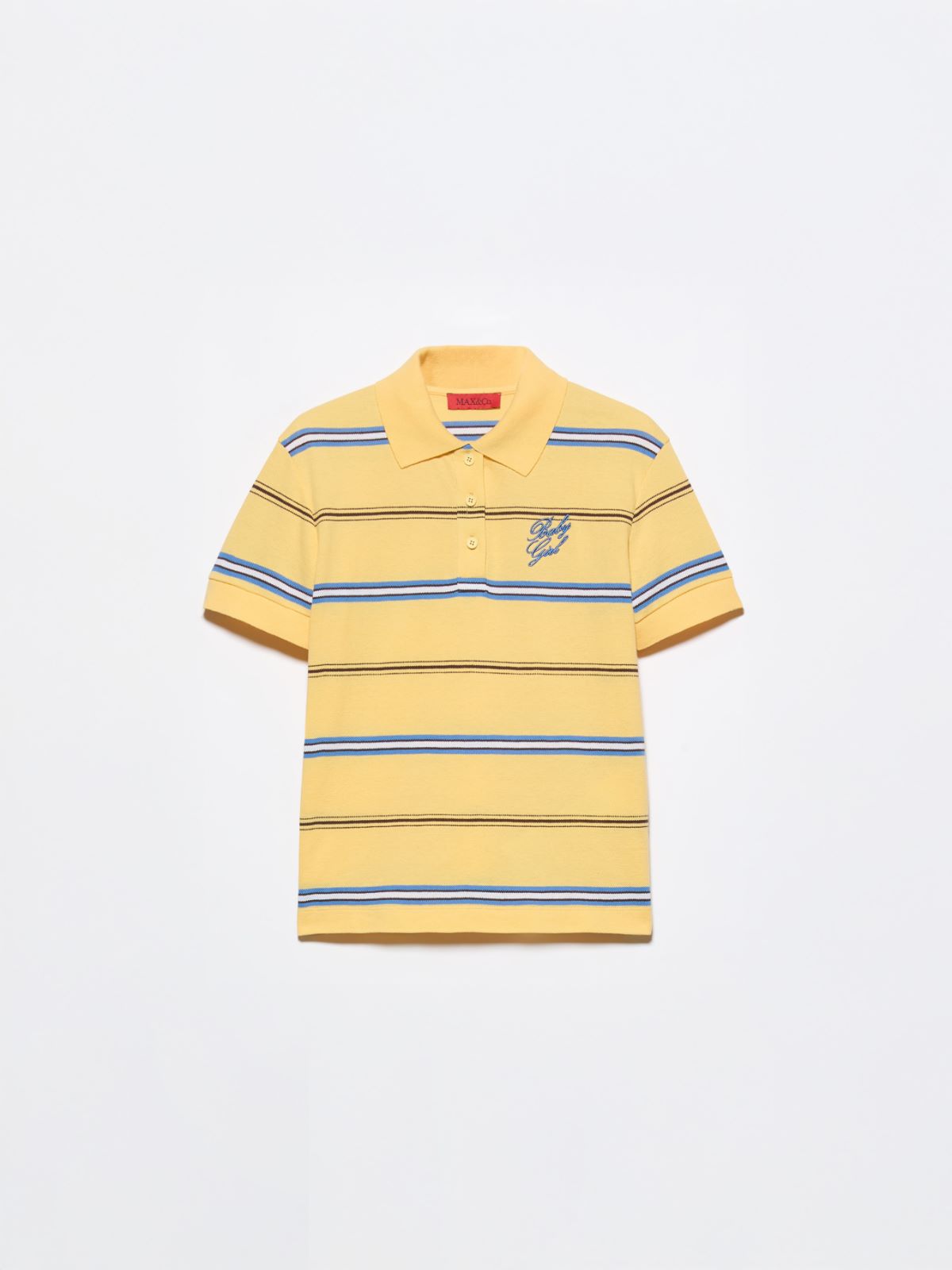 Polo bordado a rayas - AMARILLO - MAX&Co.