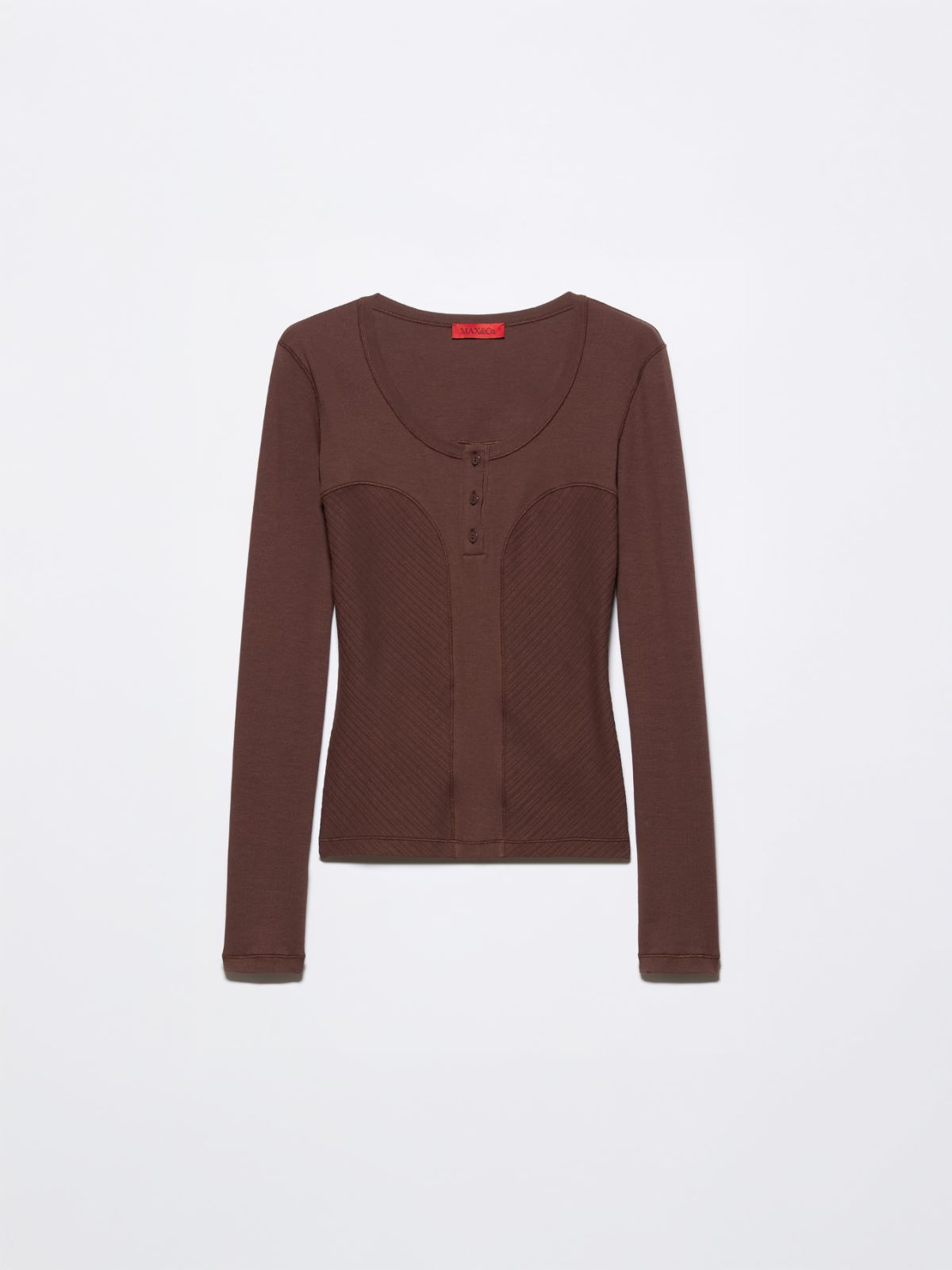Slim-fit granddad top - CHOCOLATE - MAX&Co.