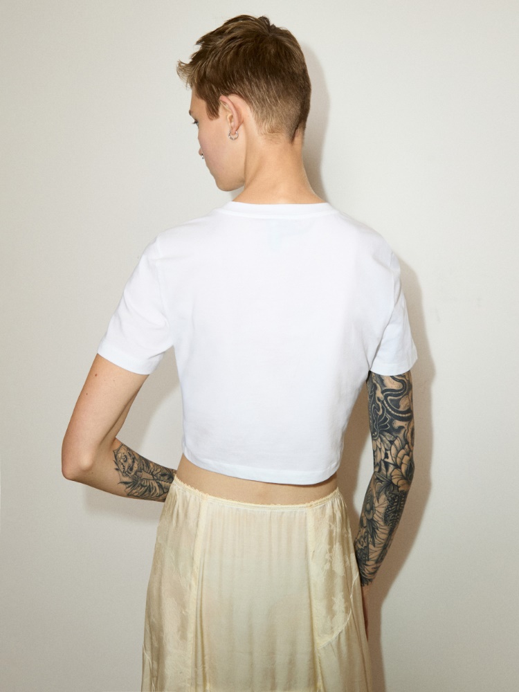 Slogan-print cropped T-shirt - MAX&Co. - 2