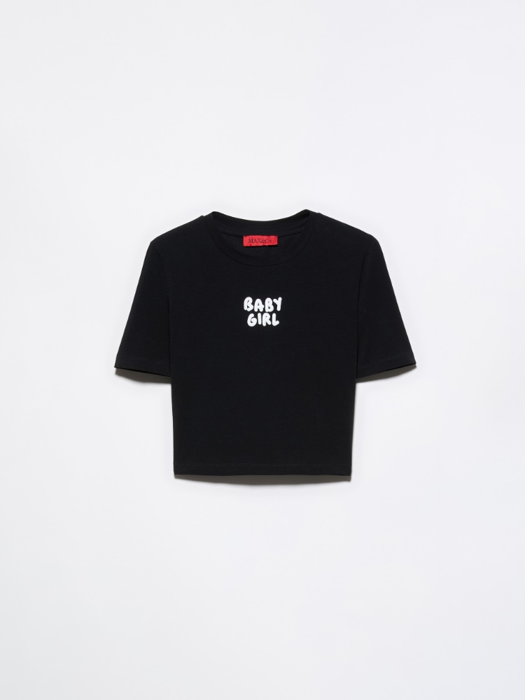 Slogan-print cropped T-shirt - MAX&Co. - 6