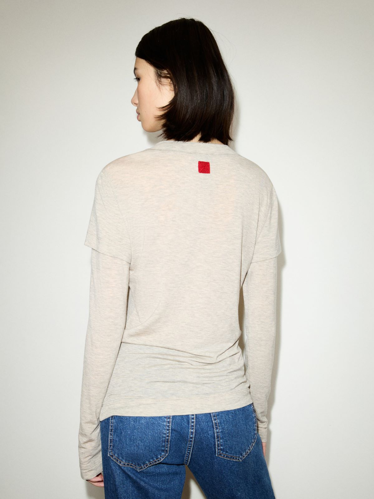 Layered jersey T-shirt - OFF-WHITE - MAX&Co. - 2
