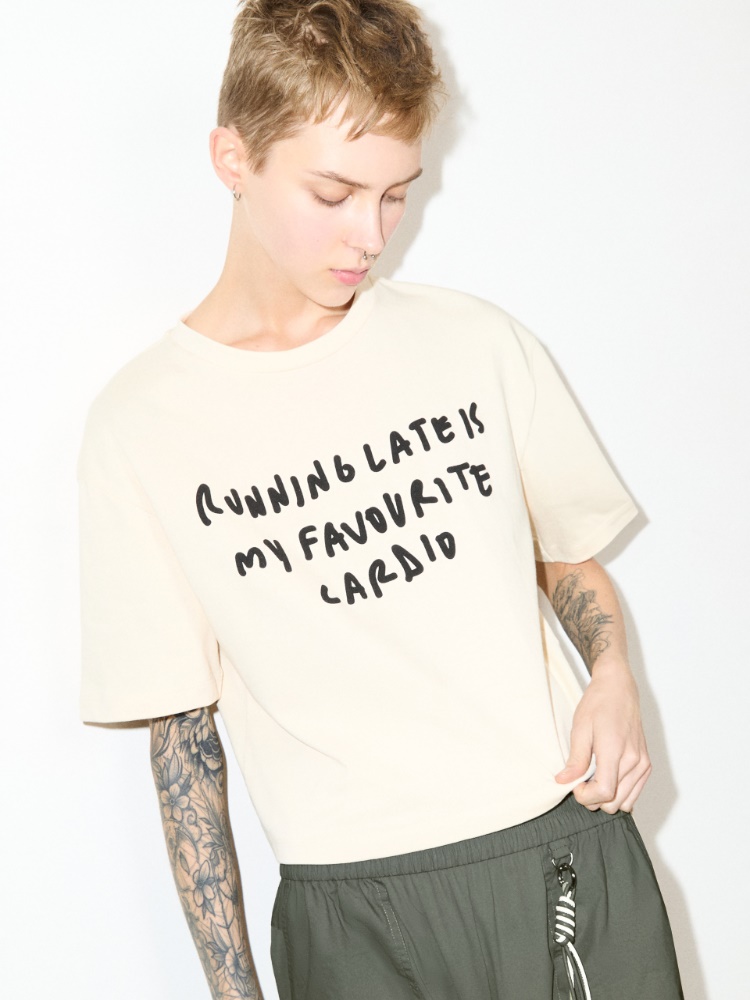 Slogan-print boxy-fit T-shirt - MAX&Co. - 3