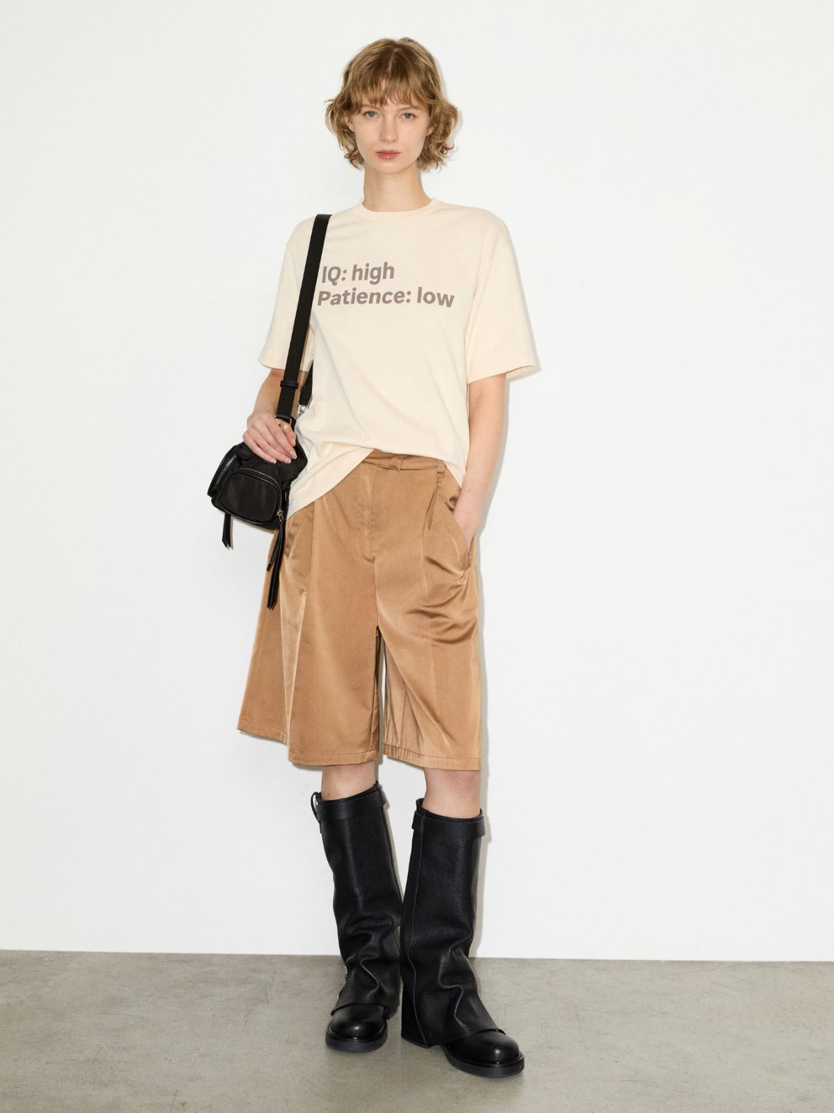 T-shirt coupe ample avec texte imprimé - LAIT - MAX&Co.