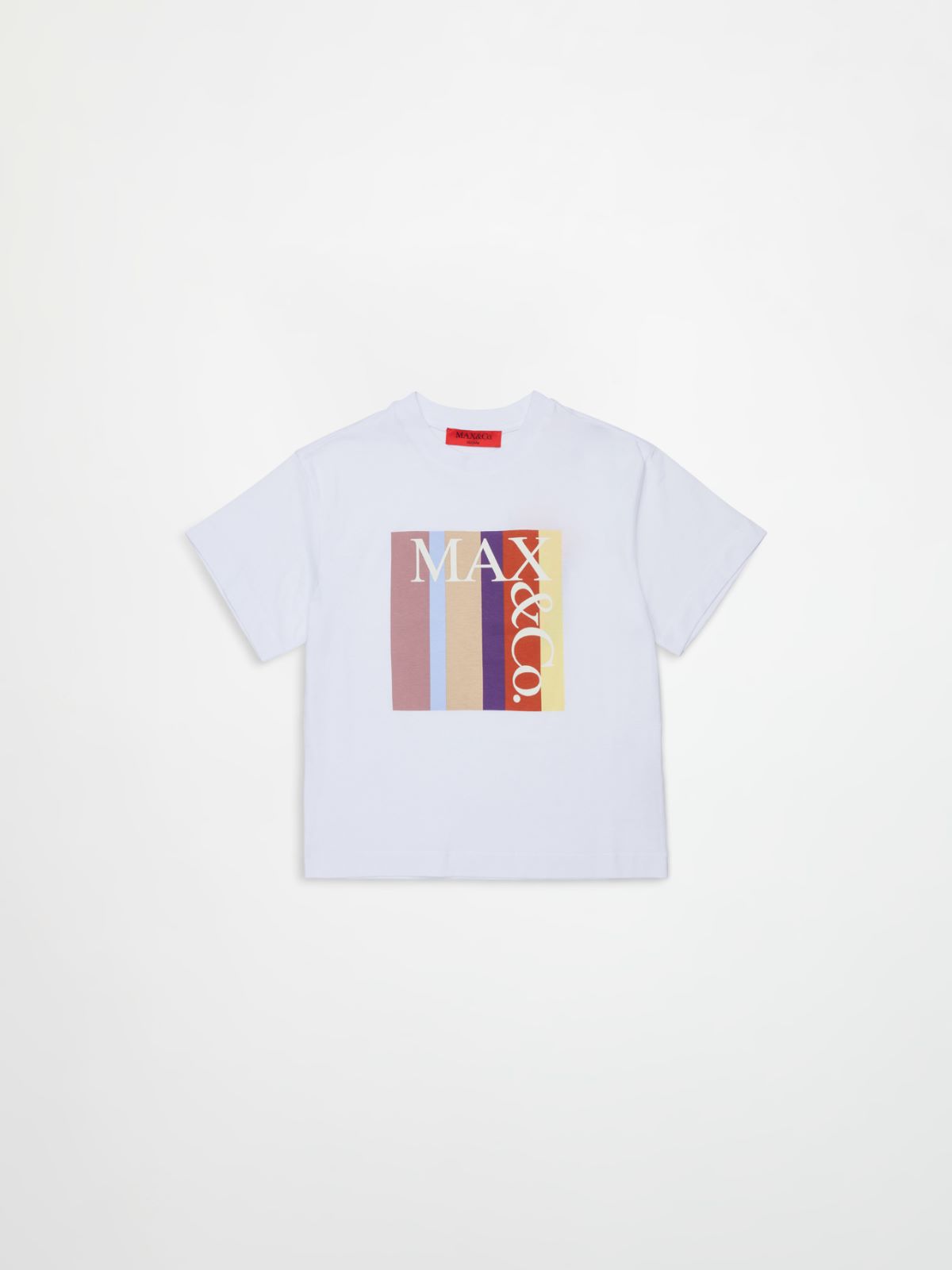 T-shirt with multicolor front logo KID - WHITE - MAX&Co.