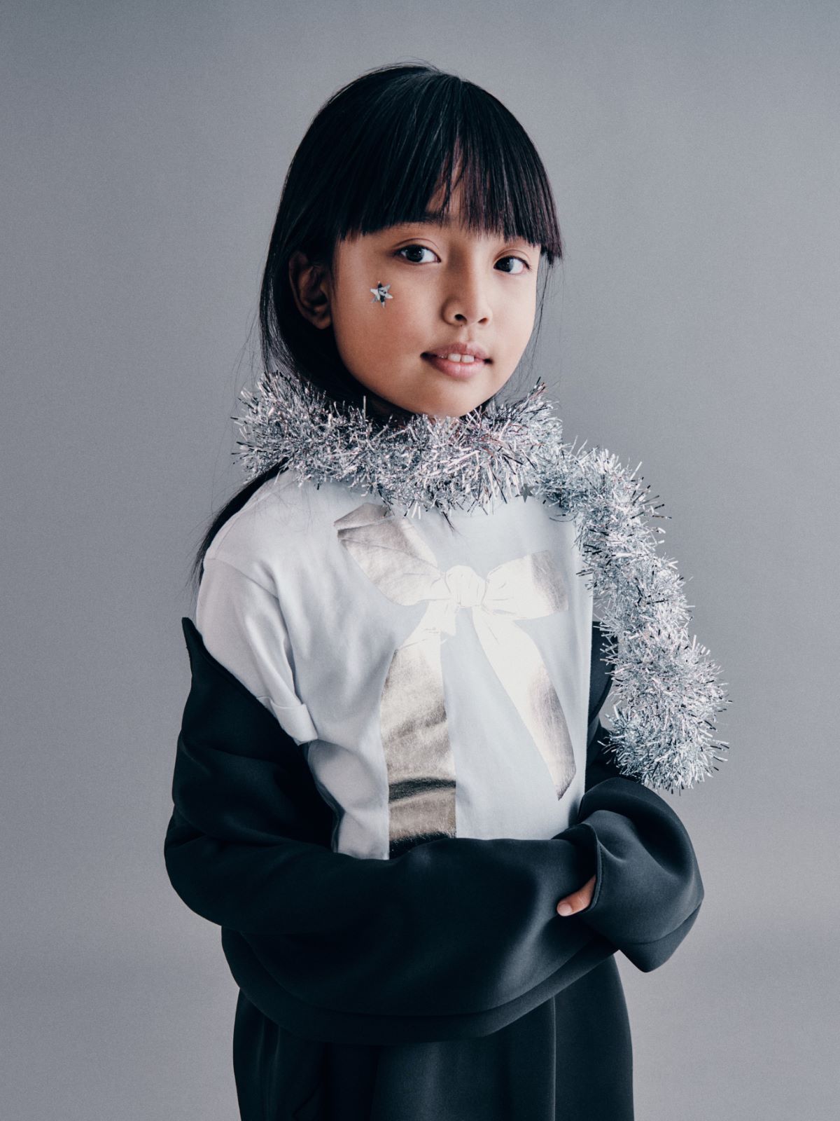 T-shirt avec imprimé nœud métallisé KID - BLANC - MAX&Co. - 4