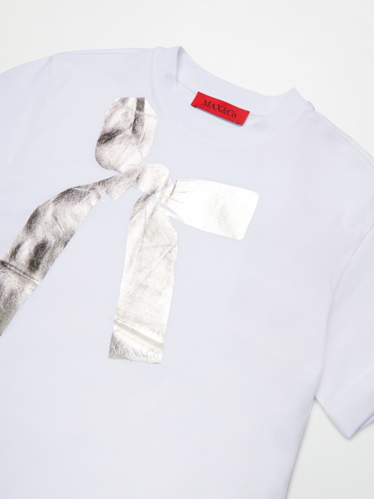 T-shirt avec imprimé nœud métallisé KID - BLANC - MAX&Co. - 3
