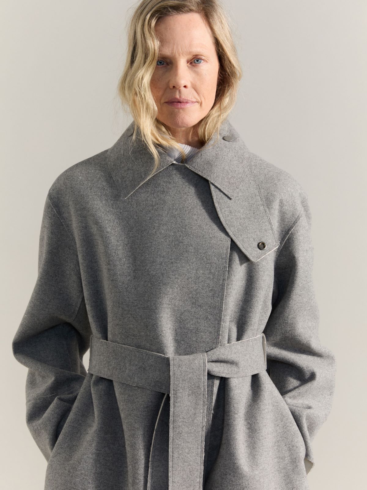 Reversible coat Raeburn &Co.llaboration - MELANGE GREY - MAX&Co. - 3